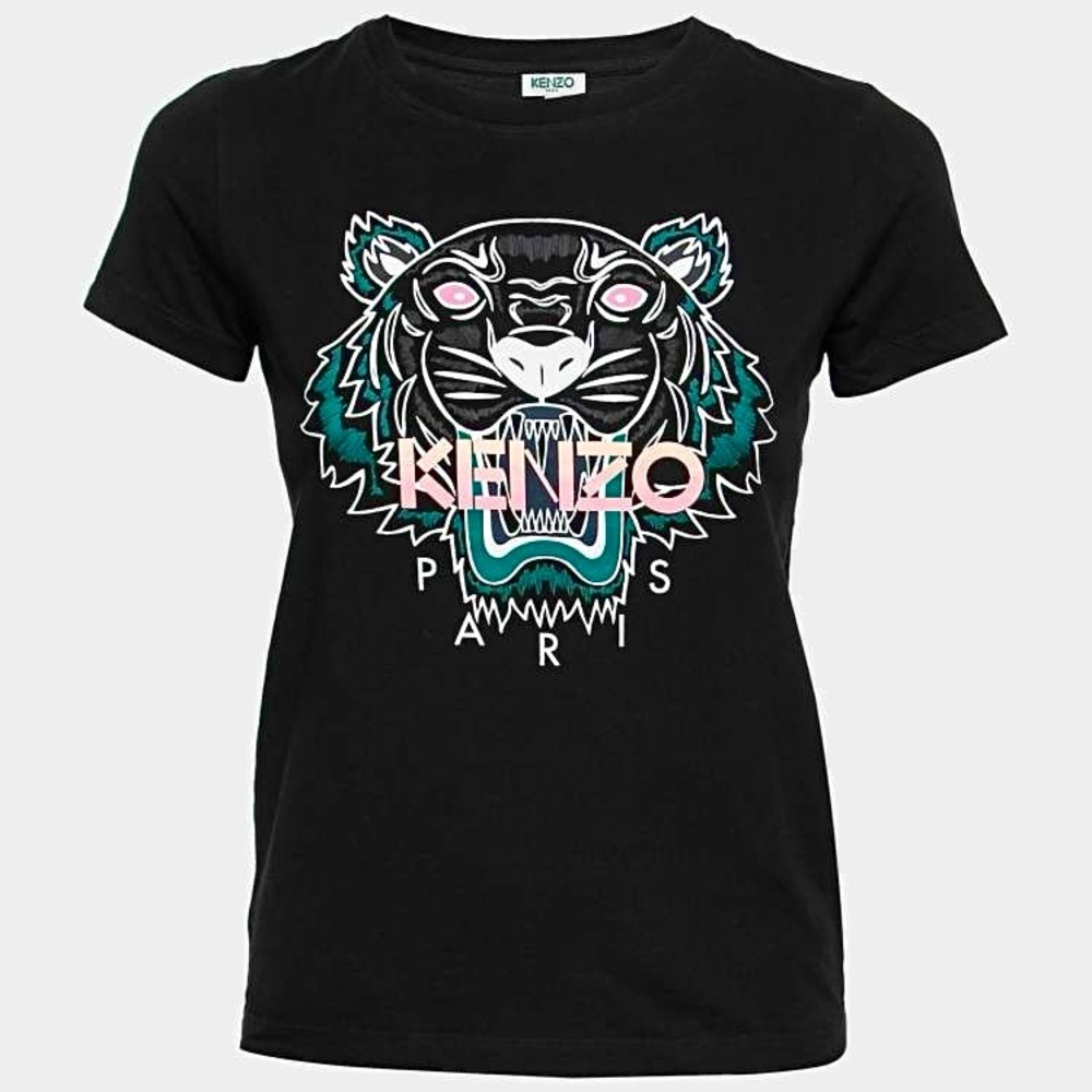 Like new- Kenzo Black Tiger Logo Print Cotton T-Shirt small/medium 0017